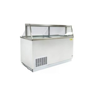 68 in. 22.8 cu. ft.  Auto Defrost Commercial Portable Freezer 12-Tub Deluxe Ice Cream Dipping Cabinet EC66HC in white
