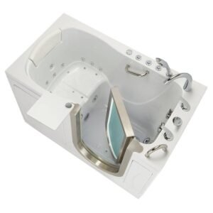 Elite 52 in. Acrylic Whirlpool and Air Bath Walk-In Bathtub in White with Right Door, Fast Fill Faucet, 2 in. Dual Drain