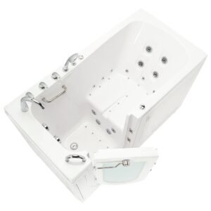 Big4One 66 in. Whirlpool and Air Bath Walk-In Bathtub in White, Foot Massage, Heated Seat, Fast Fill Faucet, Dual Drain