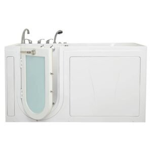 ShaK 36 in. x 72 in Walk-In Whirlpool and Air Bath Bathtub in White, Independent Foot Massage, LHS Door, Fast Fill/Drain