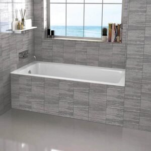 60 in. x 32 in. Acrylic Rectangular Drop-in Left Hand Bathtub in White