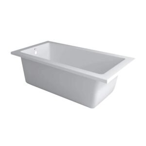 54 in. x 30 in. Acrylic Rectangular Drop-in Soaking Bathtub with Reversible Drain in White Brass Trip Lever Included
