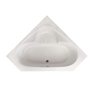 Studio 60 in. Corner Drop-in Non-Whirlpool Bathtub in White
