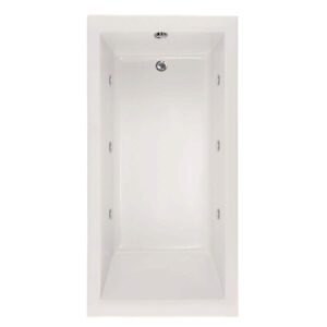 Lindsey 60 in. Acrylic Rectangular Drop-in Whirlpool Bathtub in White
