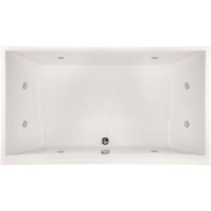 Eileen 86 in. x 50 in. Rectangular Drop-in Whirlpool Bathtubwith Center Drain in White
