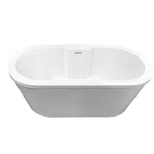 Eveline 72 in. Flatbottom Freestanding Air Bath Bathtub in White