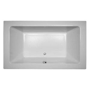 SIA 72 in. x 42 in. Acrylic Rectangular Drop-in Soaking Bathtub in White
