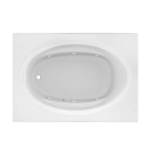 PROJECTA 60 in. x 42 in. Acrylic Right-Hand Drain Oval in Rectangle Drop In Whirlpool Bathtub with Heater in White