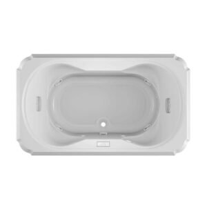 MARINEO 72 in. x 42 in. Rectangular Whirlpool Bathtub with Center Drain in White