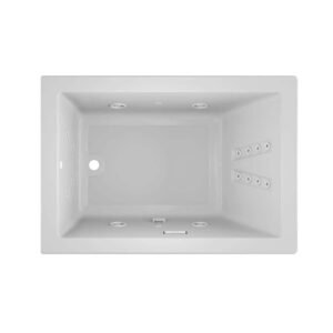 Solna 60 in. x 42 in. Rectangular Whirlpool Bathtub with Left Drain in White