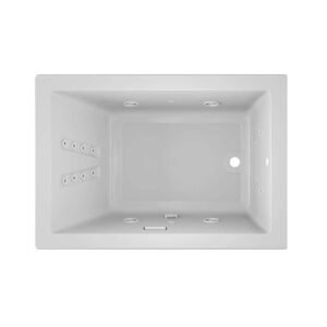 Solna 60 in. x 42 in. Rectangular Whirlpool Bathtub with Right Drain in White