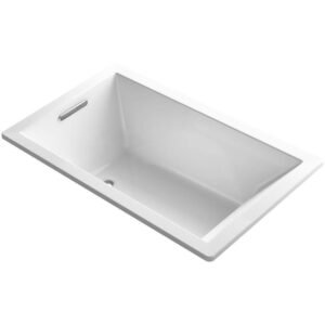 Underscore 60 in. x 36 in. Rectangular Soaking Bathtub with Reversible Drain in White