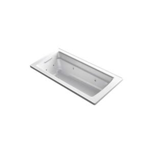 Archer 66 in. Rectangular Drop-in Whirlpool Bathtub in White