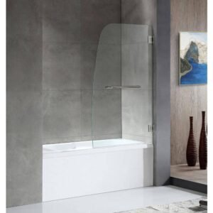 60 in. L x 30 in. W x 79 in. H Right Drain White Rectangular Tub with Frameless Hinged Tub Door in Polished Chrome