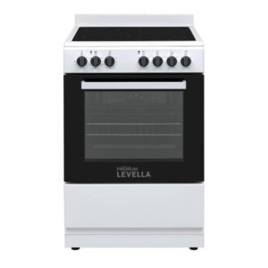 24-in Glass Top 4-Burners 2.44 cu. ft. Convection Oven Freestanding Electric Range (White)