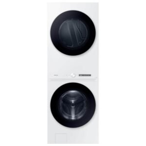 Bespoke 4.6 cu. ft. Capacity Single Unit AI Laundry Hub Washer with Steam Wash and 7.6 cu. ft. Electric Dryer in White