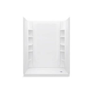 STORE+ 60 in. L x 32 in. W x 32 in. H 4-Piece Alcove Shower Kit with Direct-to-stud Shower Wall and Shower Pan in White