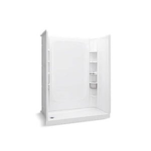 STORE+ 60 in. L x 30 in. W x 30 in. H 4-Piece Alcove Shower Kit with Direct-to-stud Shower Wall and Shower Pan in White