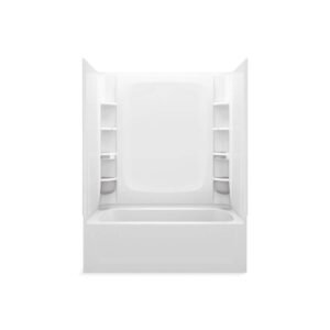 STORE+ 60 in. L x 32 in. W x 60.5 in. H Rectangular Tub/Shower Combo Unit in White