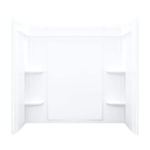 Ensemble 32 in. x 60 in. x 55 in. 3-Piece Direct-to-Stud Alcove Tub Surround in White