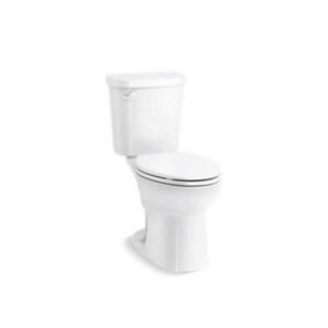Valton 2-Piece 1.28 GPF Single Flush Elongated Toilet in White, Seat Not Included