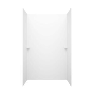 30 in. x 60 in. x 72 in. 3-Piece Easy Up Adhesive Alcove Tub Surround in White