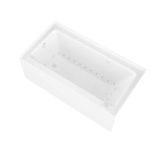 Amber Series 60 in. x 30 in. Rectangular Air Bathtub with Left Side Drain and Aromatherapy in Glossy Smooth White