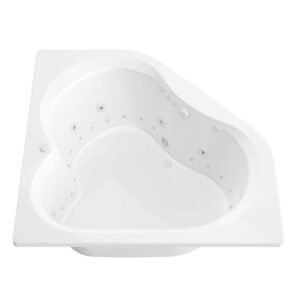 Beryl 5 ft. Acrylic Corner Drop-in Whirlpool Air Bathtub in White