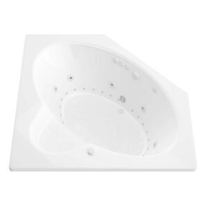 Malachite 5 ft. Acrylic Corner Drop-in Whirlpool Air Bathtub in White