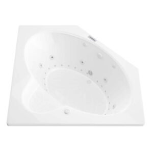 Malachite Diamond 82 in L x 62 in W Acrylic Corner Drop-in Whirlpool Air Bathtub in White