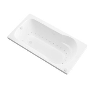 Zircon Series 60 in. x 32 in. Rectangular Air Bathtub with Left Side Drain and Aromatherapy in Glossy Smooth White