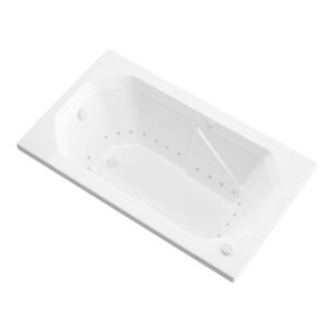 Onyx Series 60 in. x 36 in. Rectangular Air Bathtub with Left Side Drain and Aromatherapy in Glossy Smooth White