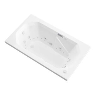 Onyx Diamond Series 5 ft. Left Drain Rectangular Drop-in Whirlpool and Air Bath Tub in White