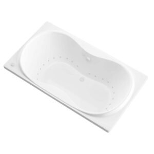 Star Series 72 in. x 36 in. Rectangular Air Bathtub with Center Drain and Aromatherapy Bubbles in Glossy Smooth White