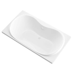 Star Series 72 in. x 36 in. Rectangular Soaking Bathtub with Center Drain and Marine Grade Acrylic in Glossy White