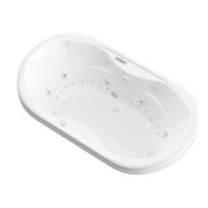 Ruby Waterfall Diamond Series 5.9 ft. Center Drain Rectangular Drop-in Whirlpool and Air Bath Tub in White
