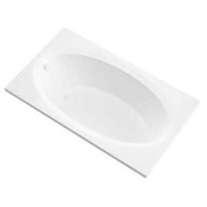 Imperial 59.6 in. Acrylic Rectangular Drop-in Non-Whirlpool Bathtub in White