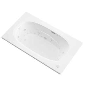 Tiger's Eye Diamond Series 5.5 ft. Right Drain Rectangular Drop-in Whirlpool and Air Bath Tub in White