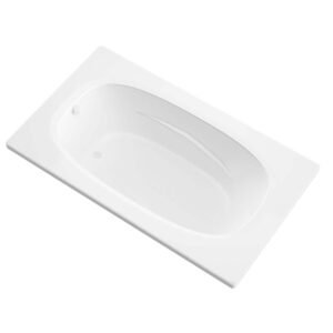 Tiger's Eye 6 ft. Acrylic Reversible Drain Rectangular Bathtub in White