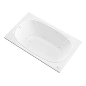 Peridot Series 72 in. x 48 in. Rectangular Air Bathtub with Left Side Drain and Aromatherapy in Glossy Smooth White