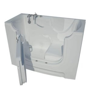 Nova Heated Wheelchair Accessible 5 ft. Walk-In Non-Whirlpool Bathtub in White with Chrome Trim