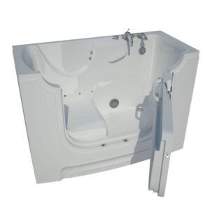 Nova Heated Wheelchair Accessible 5 ft. Walk-In Air Jetted Tub in White with Chrome Trim