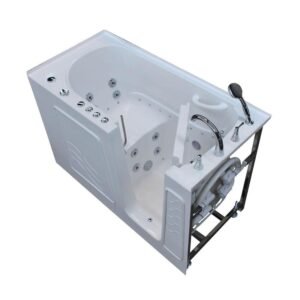 Nova Heated 5 ft. Walk-In Air and Whirlpool Jetted Tub in White with Chrome Trim