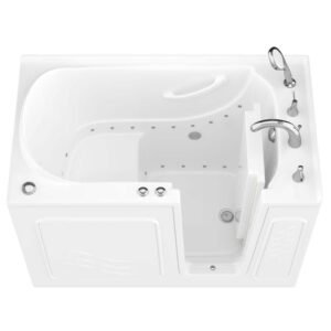 Universal Collection 30 in. L x 52 in. W Right Side Drain Air Jetted Bathtub in White with Aroma and Chroma Therapy