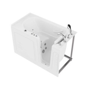 Universal Collection 30 in. L x 59 in. W Whirlpool Jetted Bathtub with Right Drain in White with Powered Fast Drain