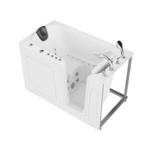 Universal Collection 32 in. L x 60 in. W Right Side Drain Combination Jetted Bathtub in White with Powered Fast Drain