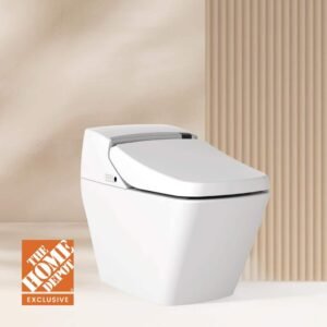 Stylement Tankless Smart One Piece Bidet Toilet Square in White, Auto Open, Auto Flush, Heated Seat, Made in Korea