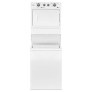 3.5 cu. ft. Stacked Washer and Electric Dryer with 9-Wash Cycles and Auto Dry in White